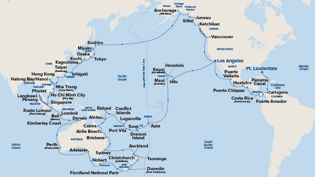 Princess Cruises Unveils 2027 World Cruise Grand Circle Pacific Voyage - Princess Cruises